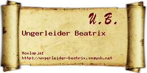 Ungerleider Beatrix névjegykártya